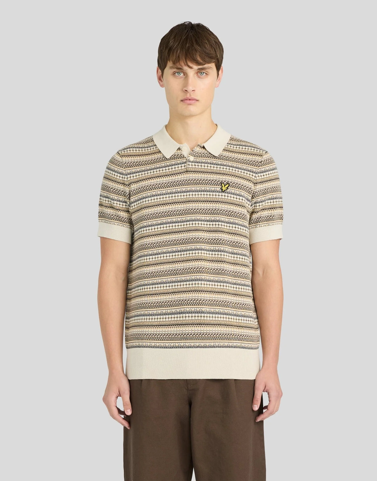Lyle & Scott Stickad Piké - Vit