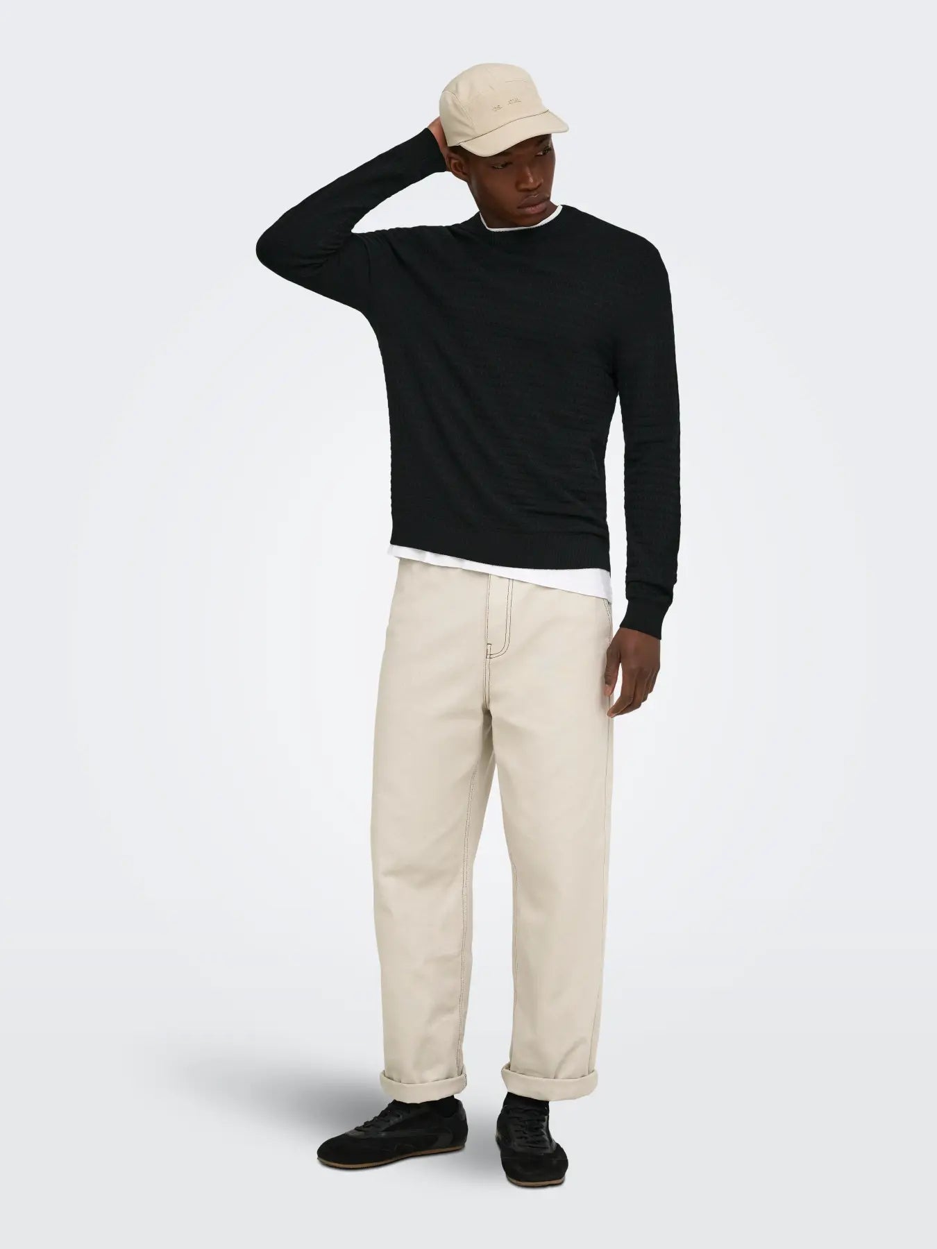 Only & Sons Loui Structure Tröja -  Svart