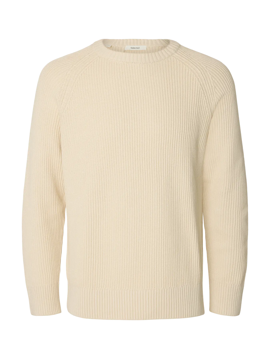 Selected Braun Relaxed Knit Crew - Birch