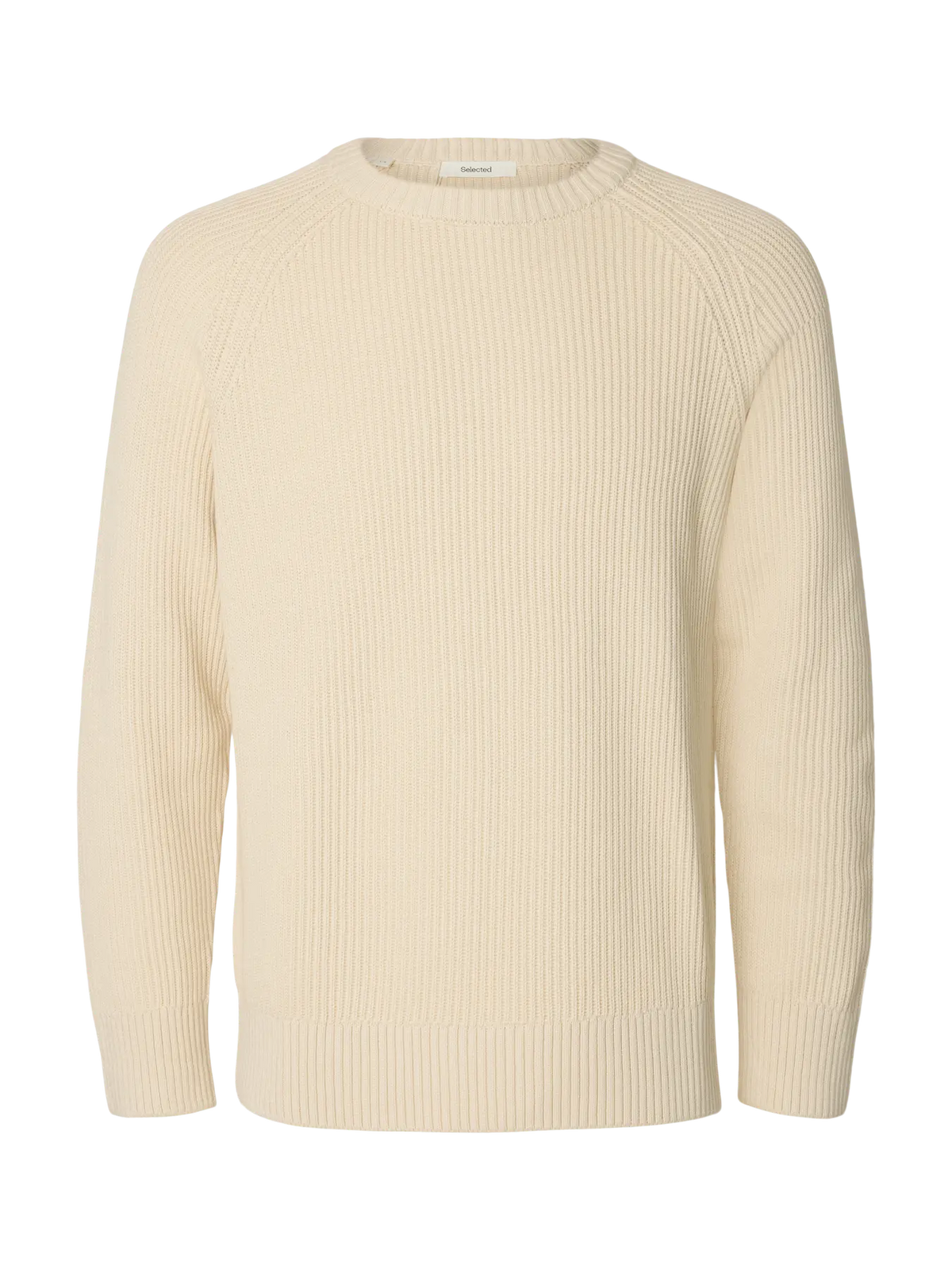 Selected Braun Relaxed Knit Crew - Birch