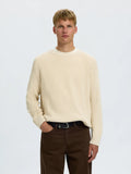 Selected Braun Relaxed Knit Crew - Birch