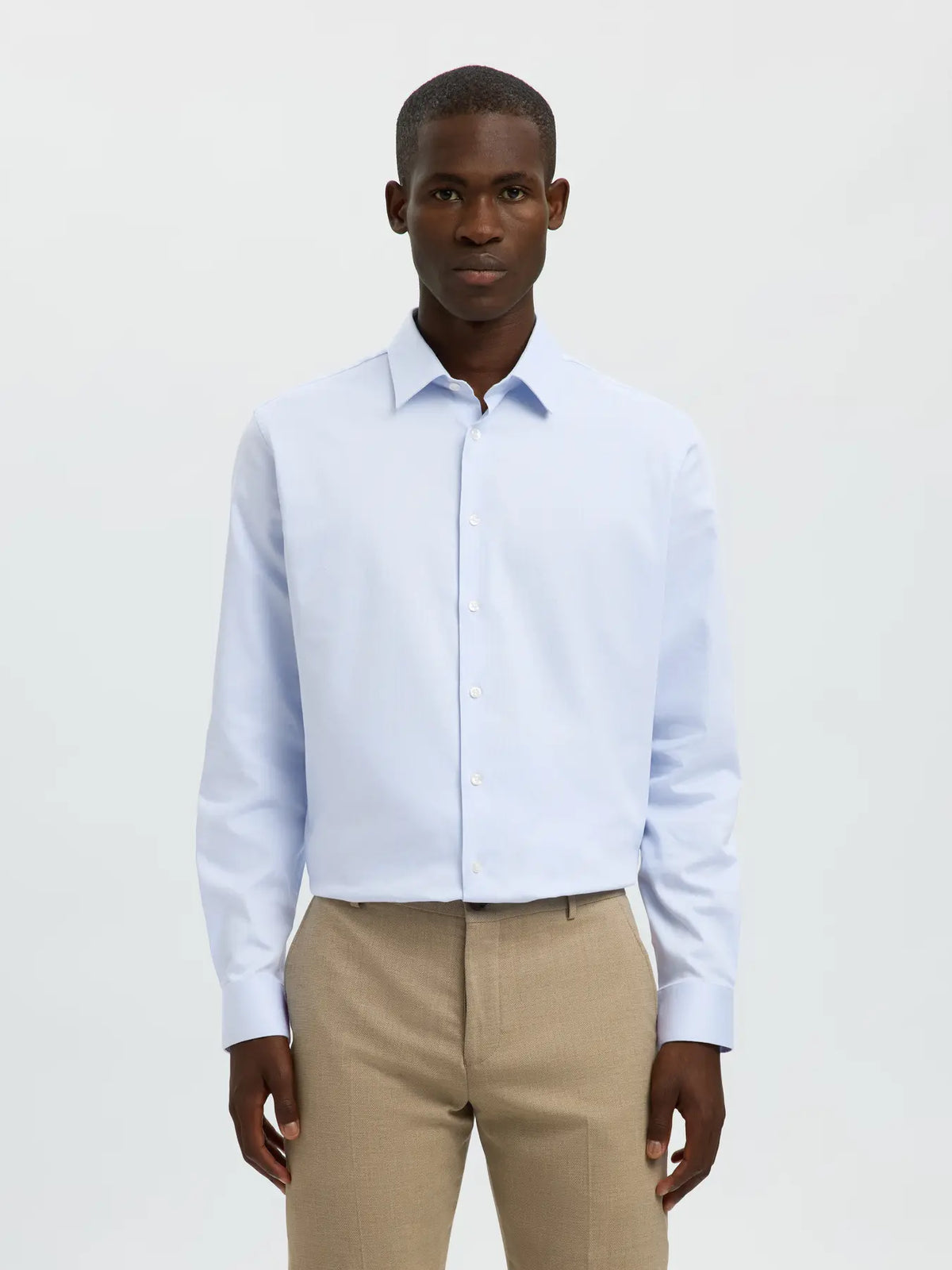 Selected SLIM FILIP PERFORMANCE SHIRT LIGHT BLUE