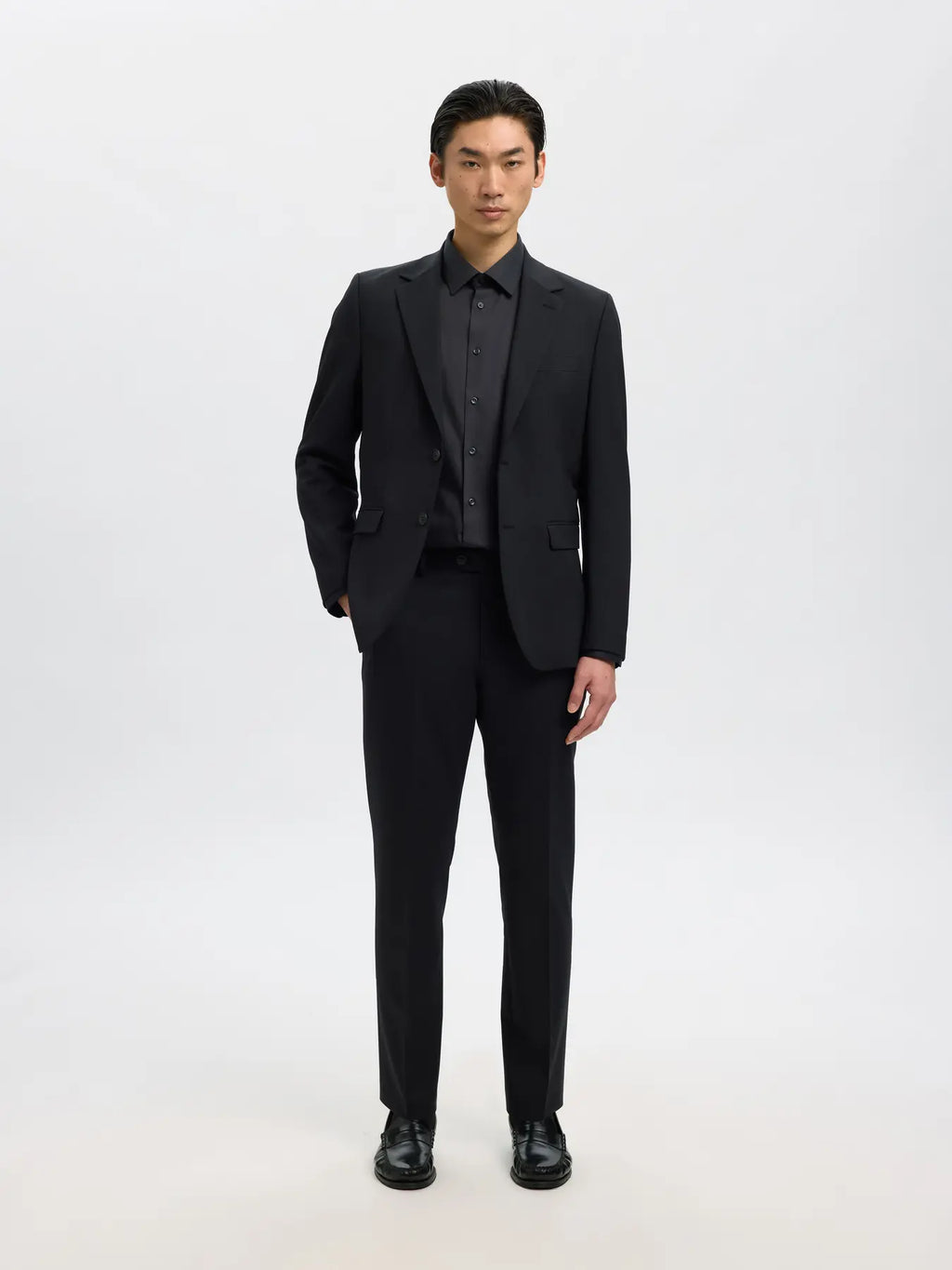 Selected SLIM FILIP PERFORMANCE SHIRT BLACK