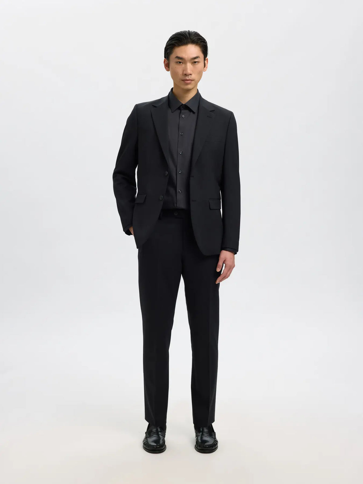 Selected SLIM FILIP PERFORMANCE SHIRT BLACK
