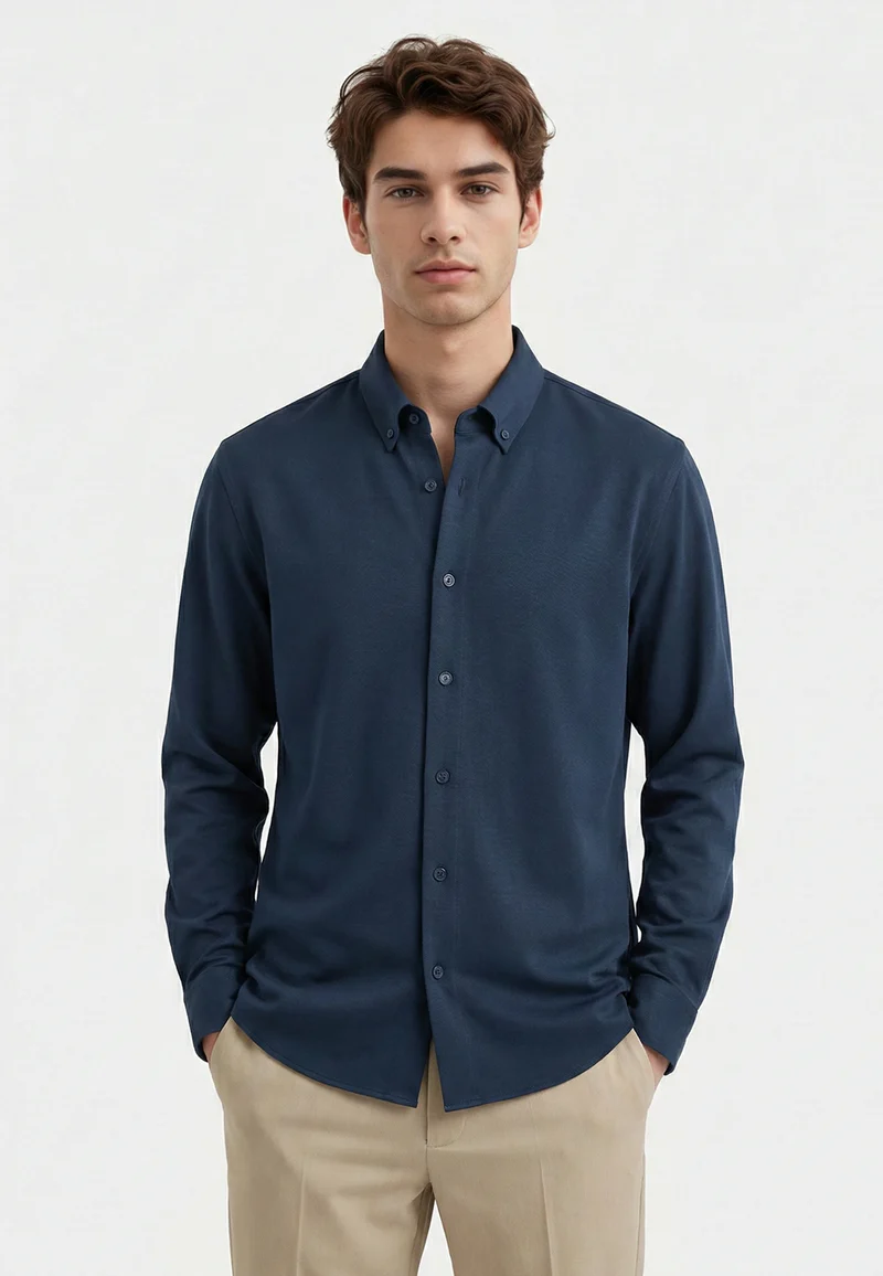 CISZERE Redy viskosskjorta Midnight Ocean Blue