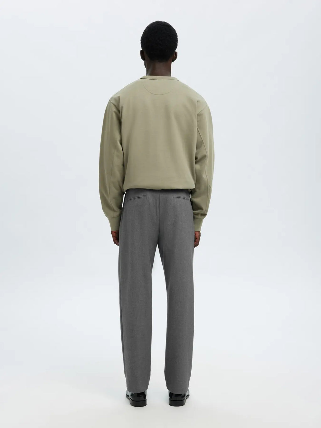 Selected STRAIGHT ROBERT STRING PANT GREY MELANGE