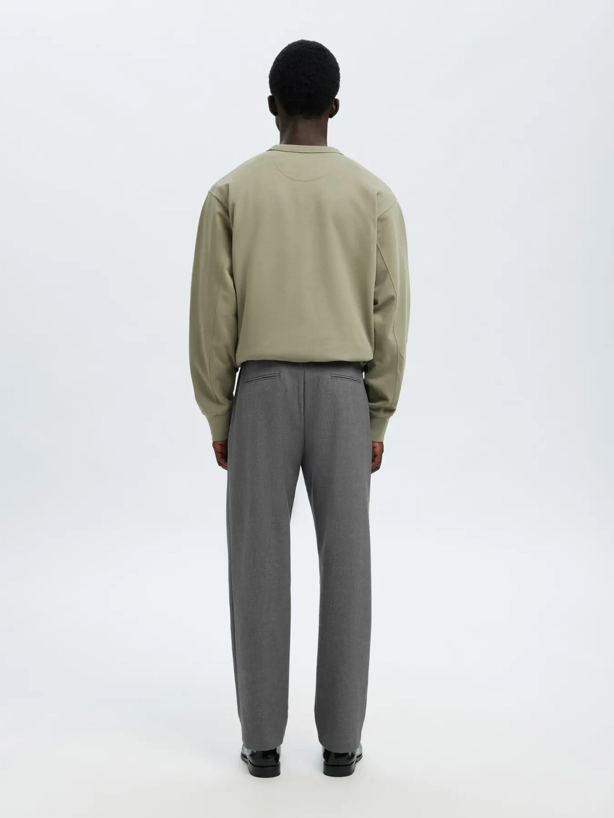 Selected STRAIGHT ROBERT STRING PANT GREY MELANGE