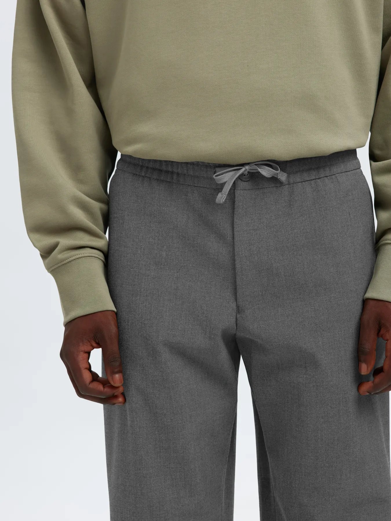 Selected STRAIGHT ROBERT STRING PANT GREY MELANGE