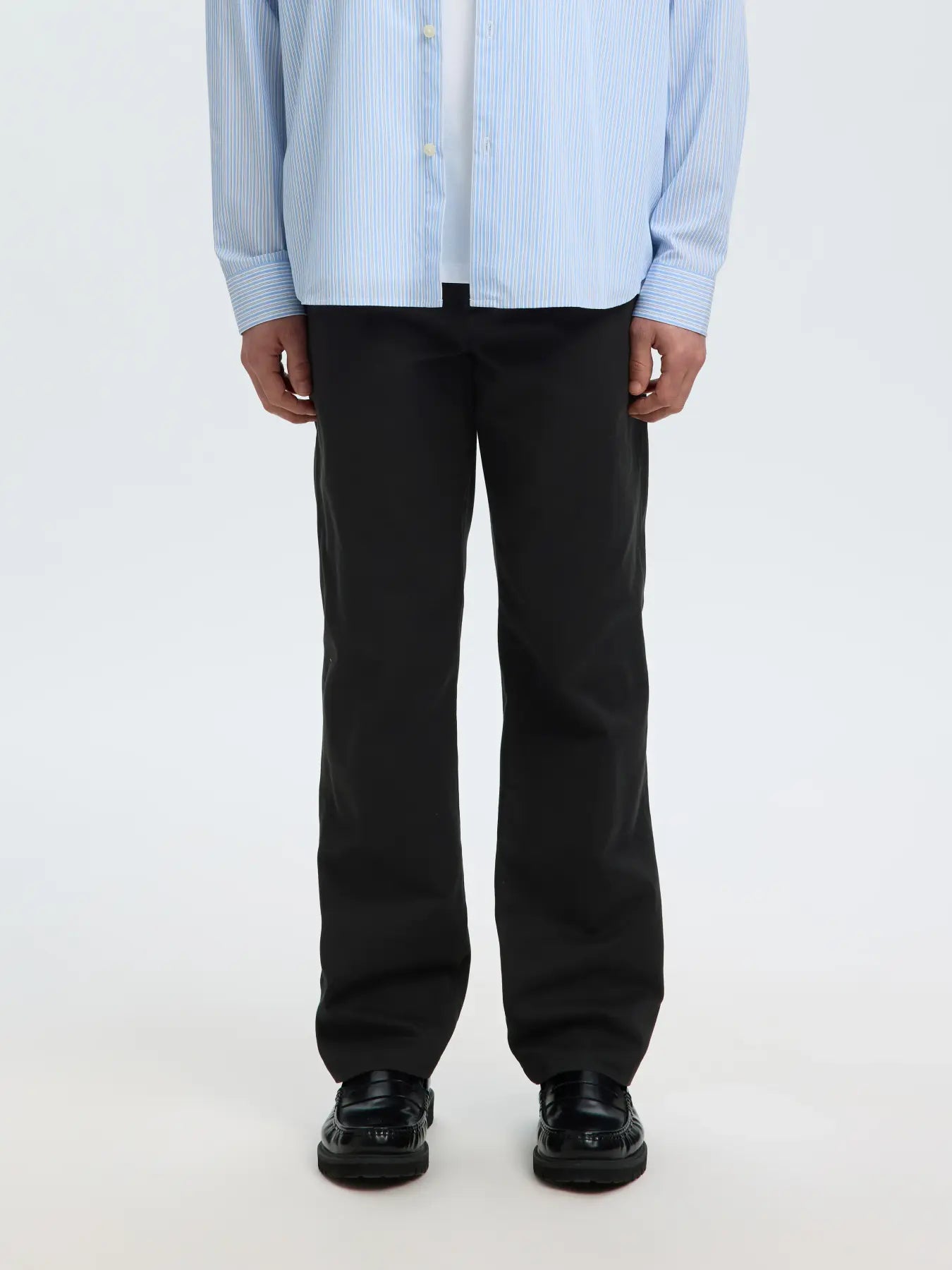 Selected STRAIGHT MILES TWILL PANT - Svart