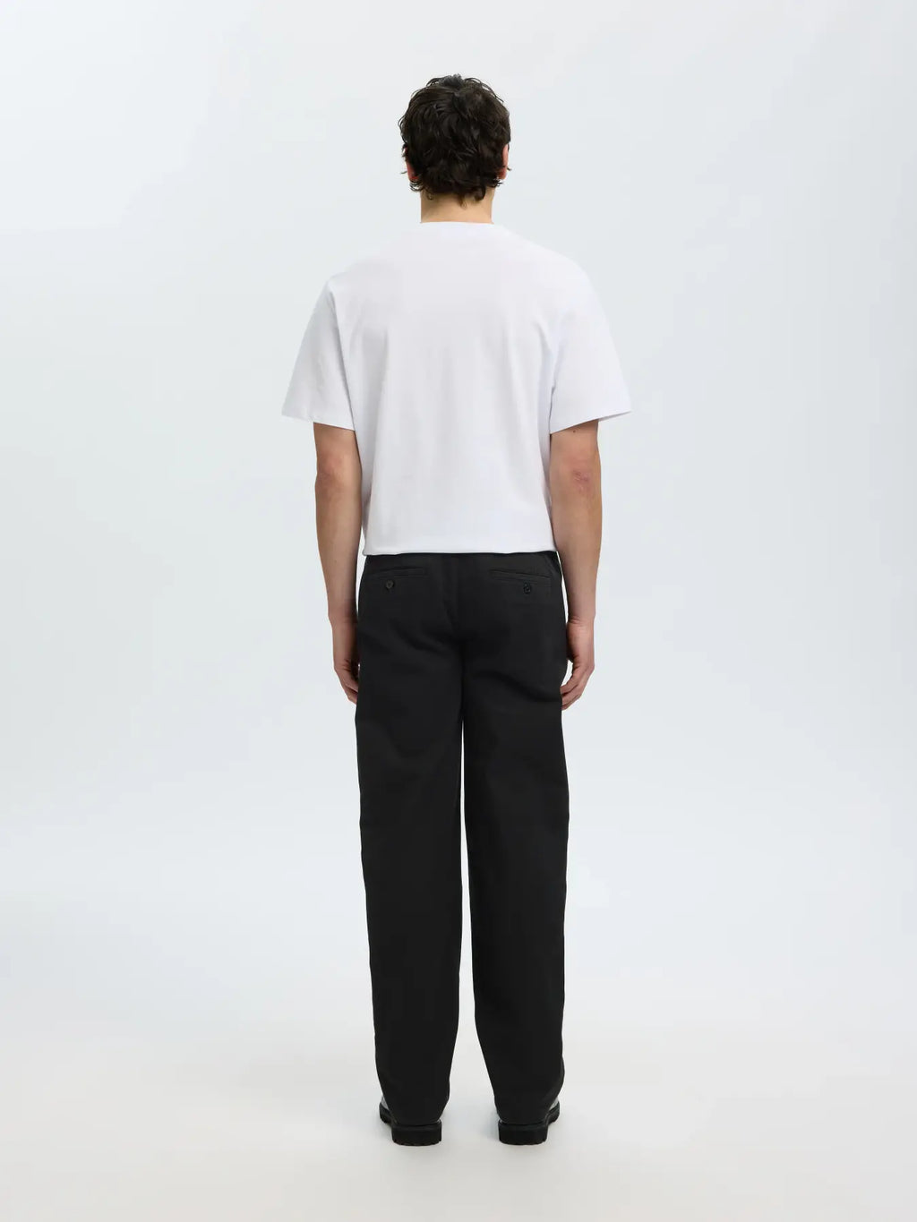 Selected STRAIGHT MILES TWILL PANT - Svart