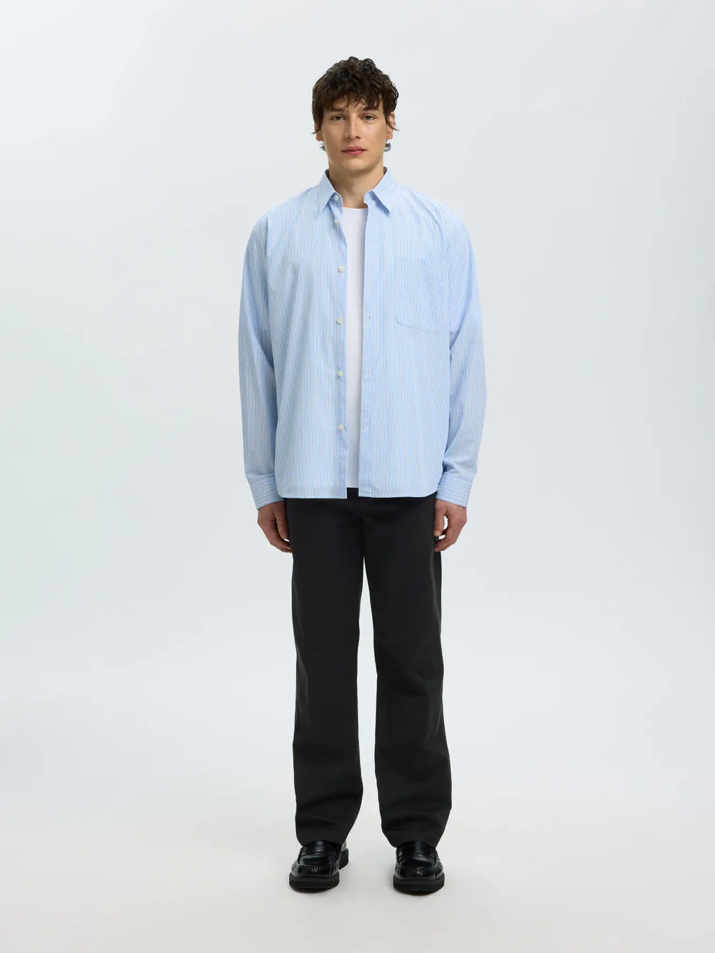 Selected STRAIGHT MILES TWILL PANT - Svart