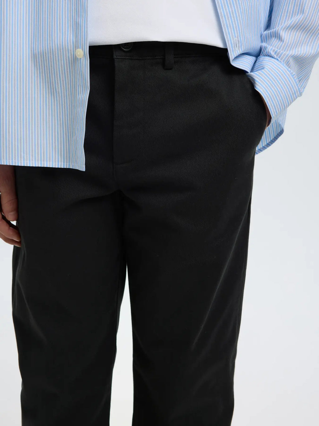 Selected STRAIGHT MILES TWILL PANT - Svart