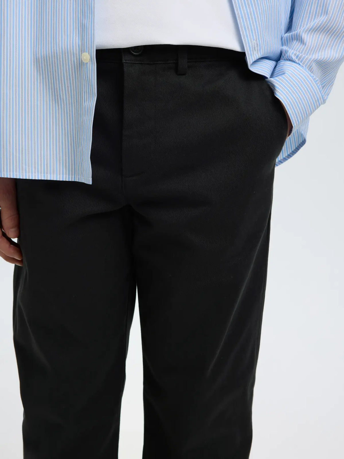Selected STRAIGHT MILES TWILL PANT - Svart