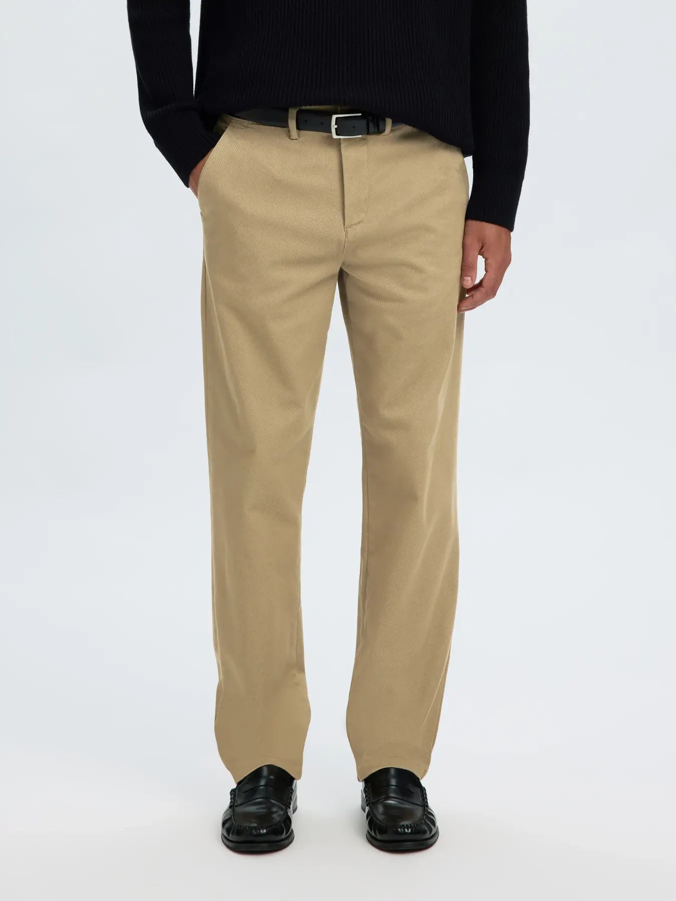 Selected STRAIGHT MILES TWILL PANT - Greige