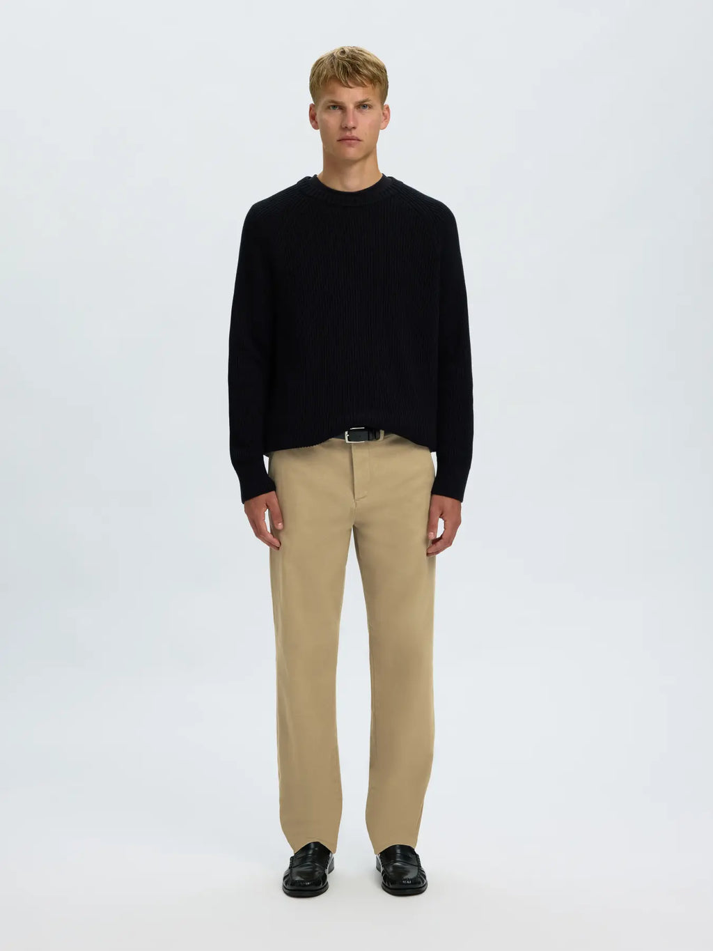 Selected STRAIGHT MILES TWILL PANT - Greige