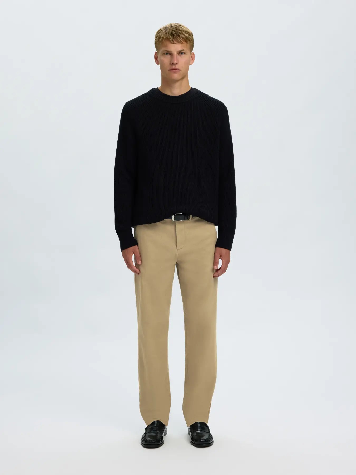 Selected STRAIGHT MILES TWILL PANT - Greige