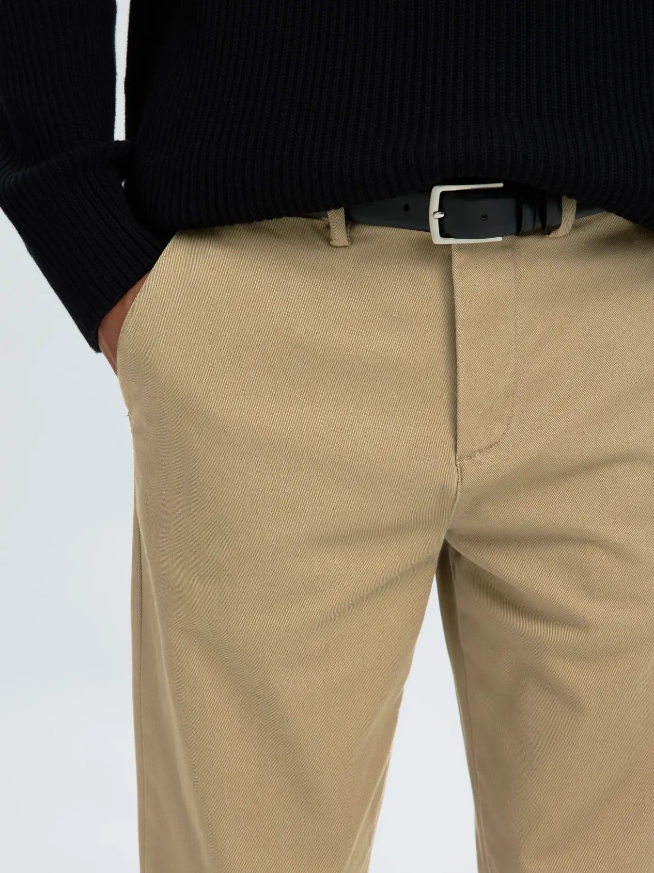 Selected STRAIGHT MILES TWILL PANT - Greige