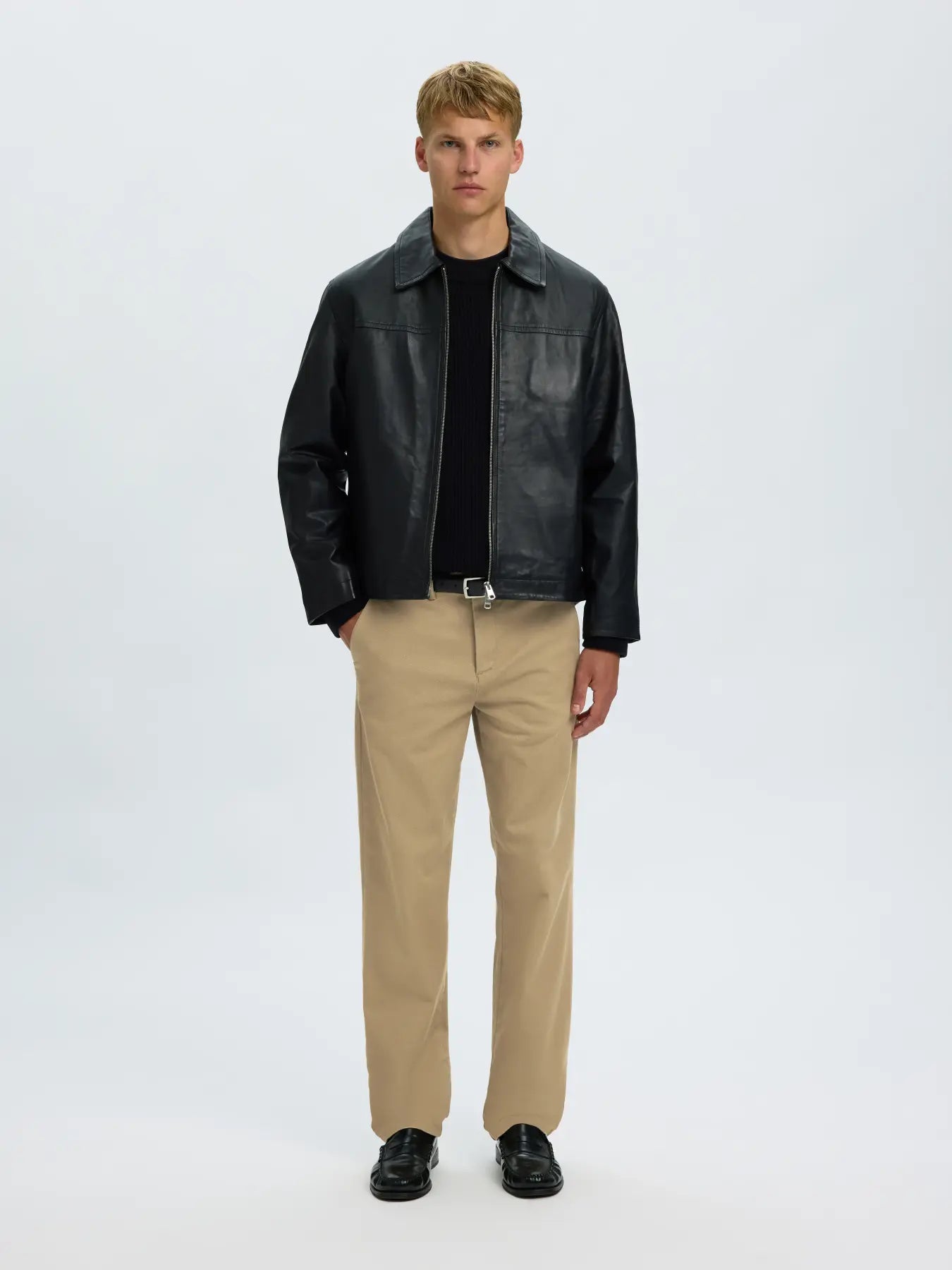 Selected STRAIGHT MILES TWILL PANT - Greige