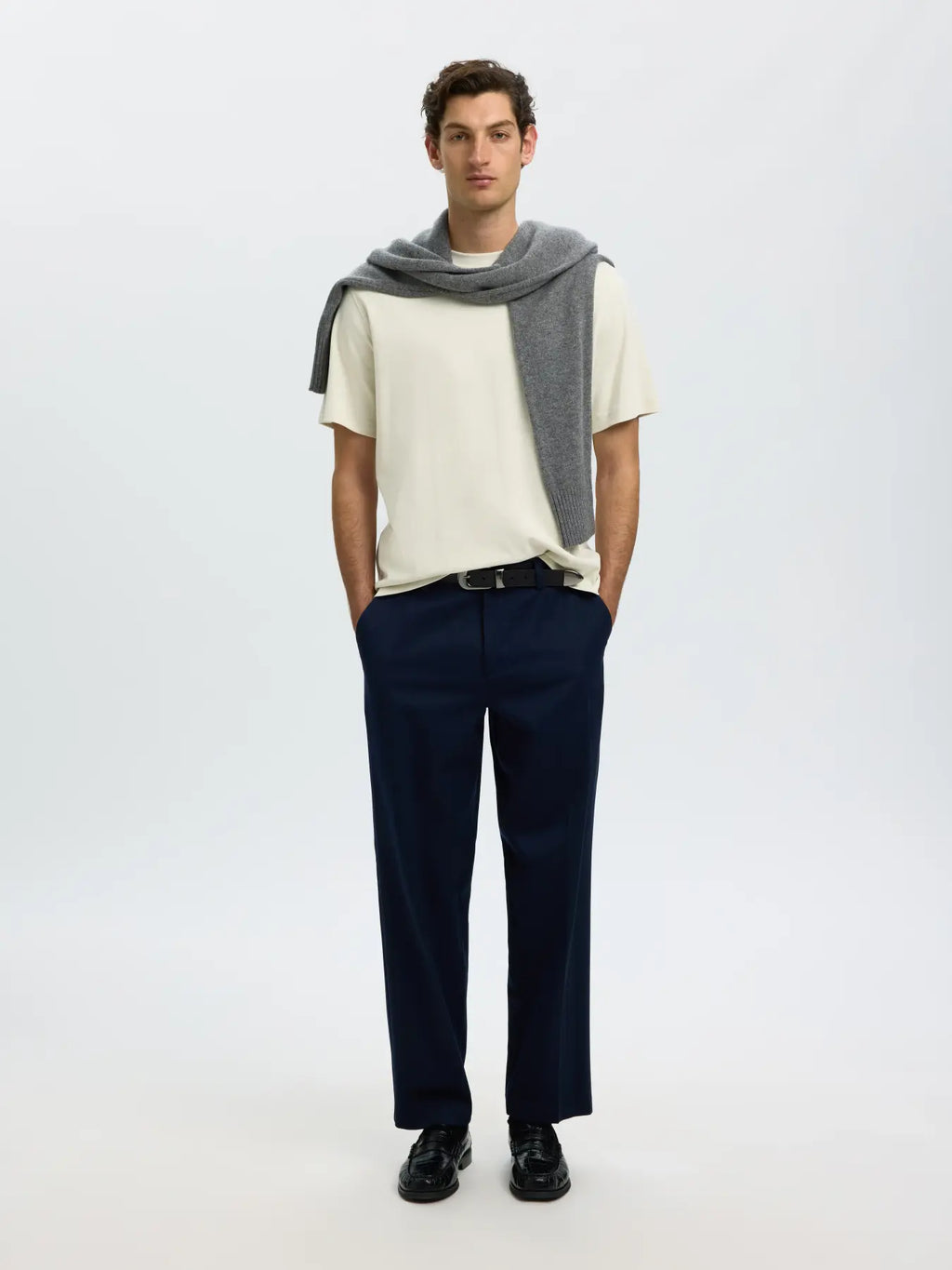 Selected Taj Relaxed Tee - Ljusbeige