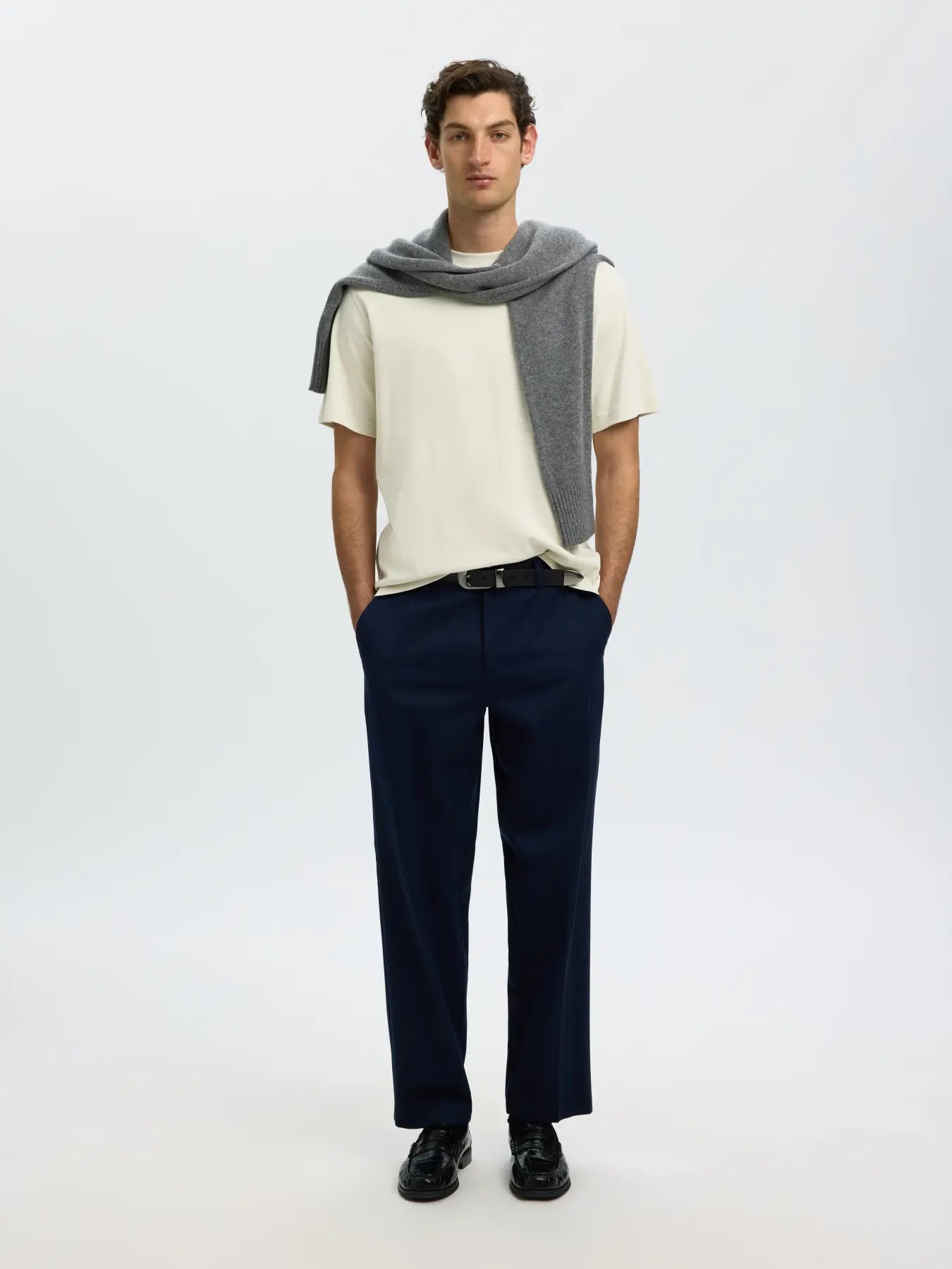 Selected Taj Relaxed Tee - Ljusbeige