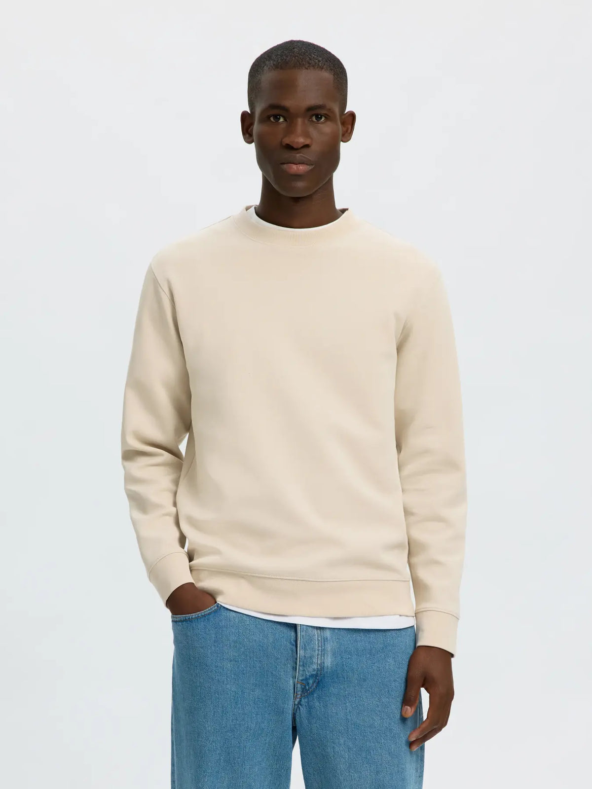 Selected Tom Soft Crewneck - Beige