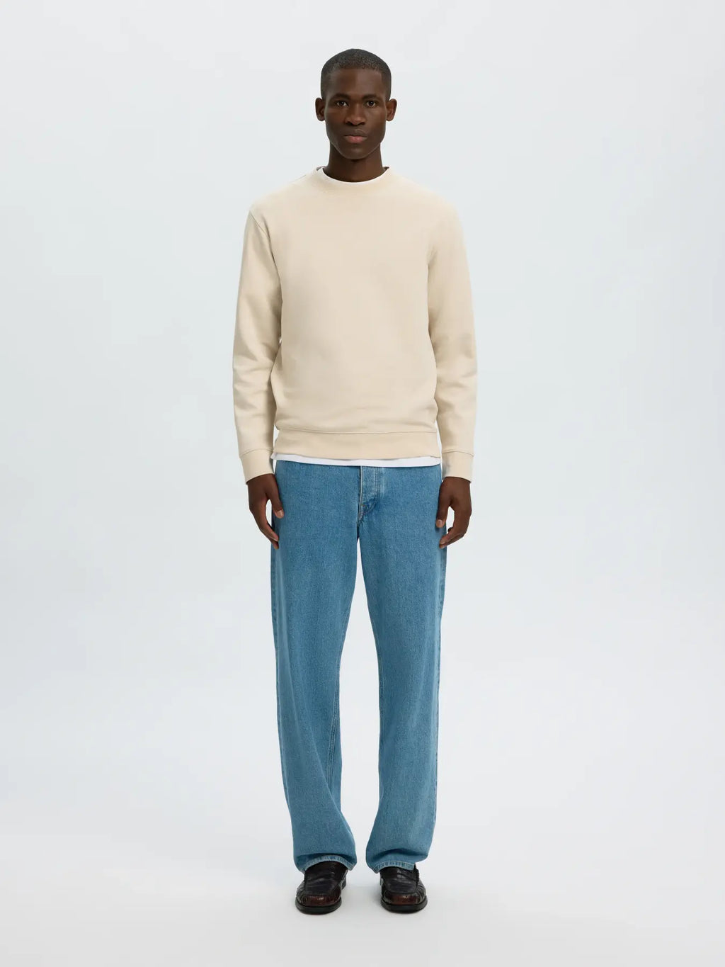 Selected Tom Soft Crewneck - Beige