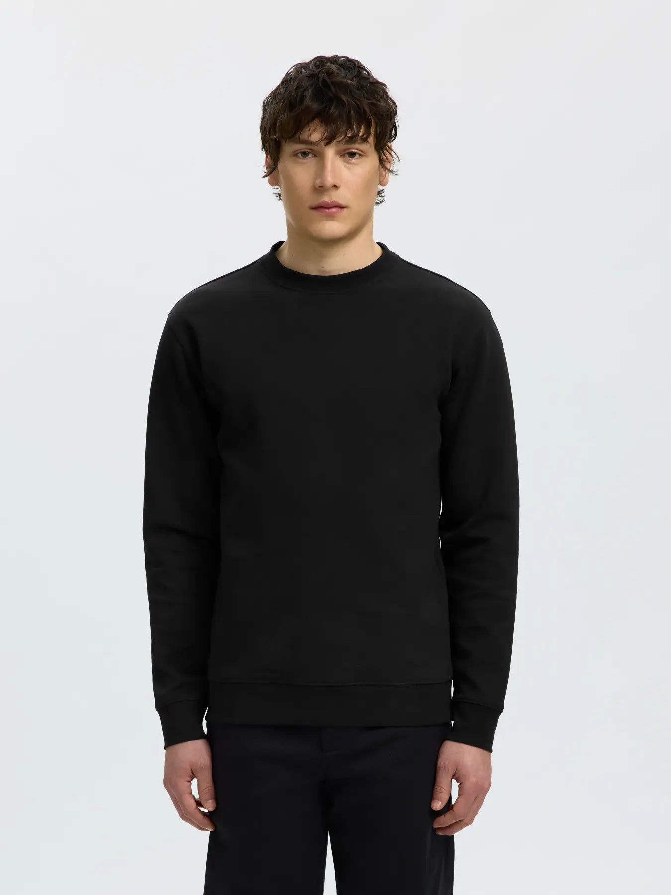 Selected Tom Soft Crewneck - Svart