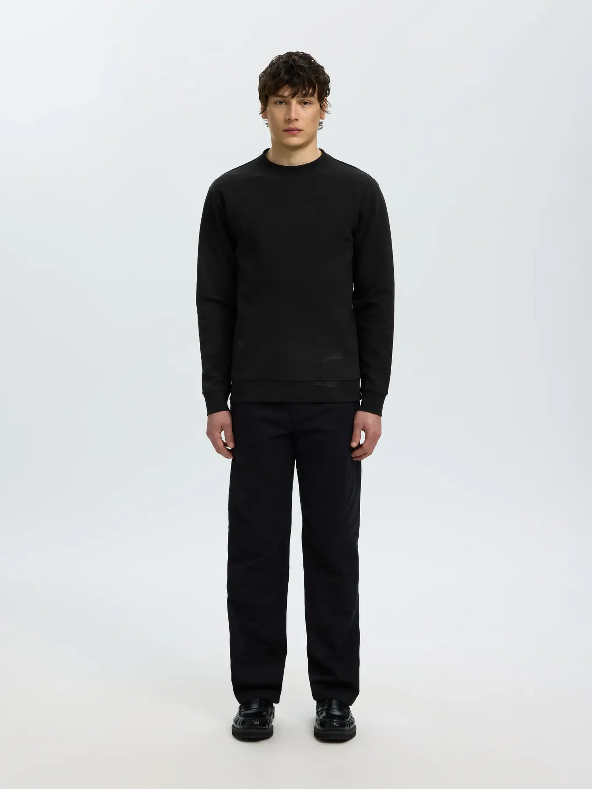 Selected Tom Soft Crewneck - Svart