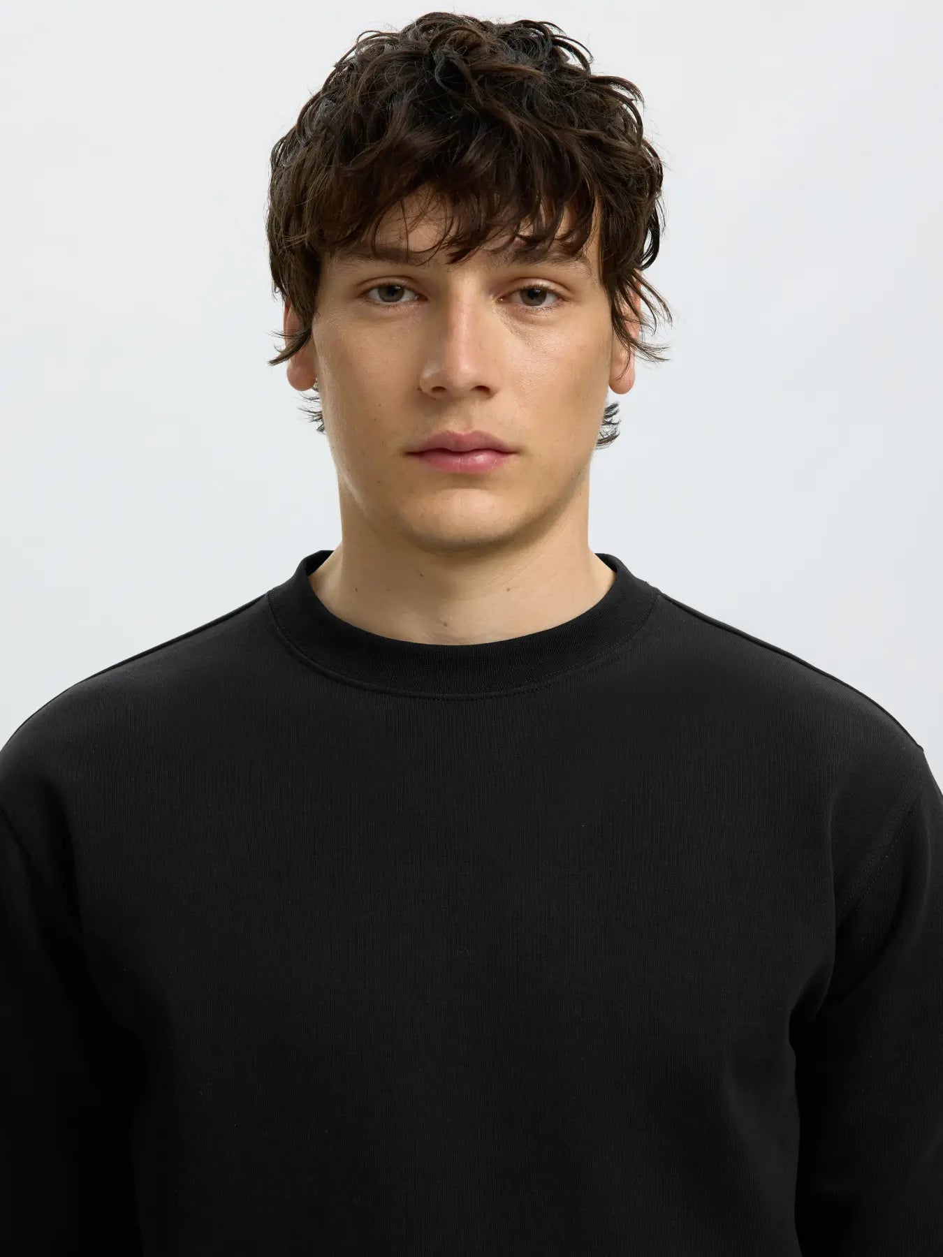 Selected Tom Soft Crewneck - Svart